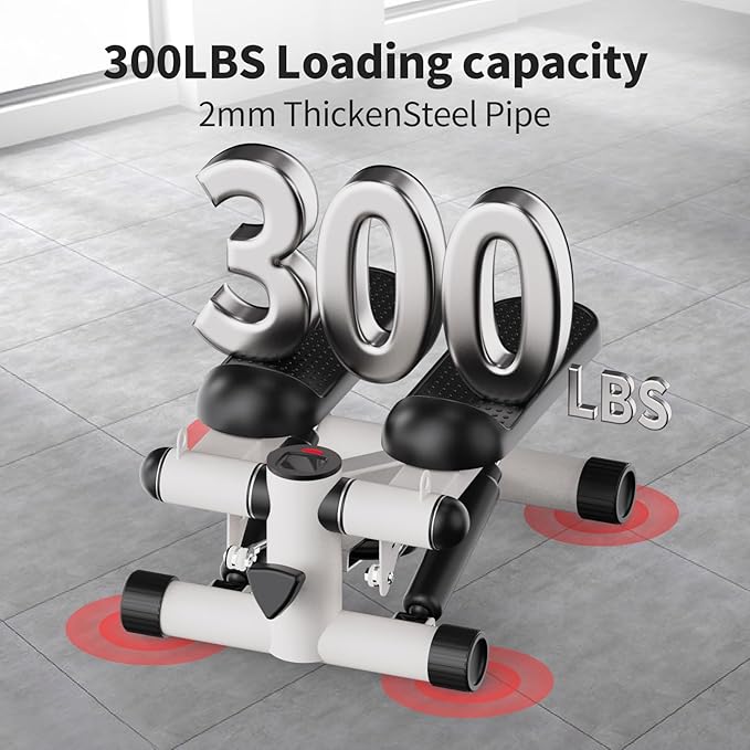 Total Body 2-in-1 Stepper Machine, Total Body Workout, Adjustable Hydraulic, Resistance Bands