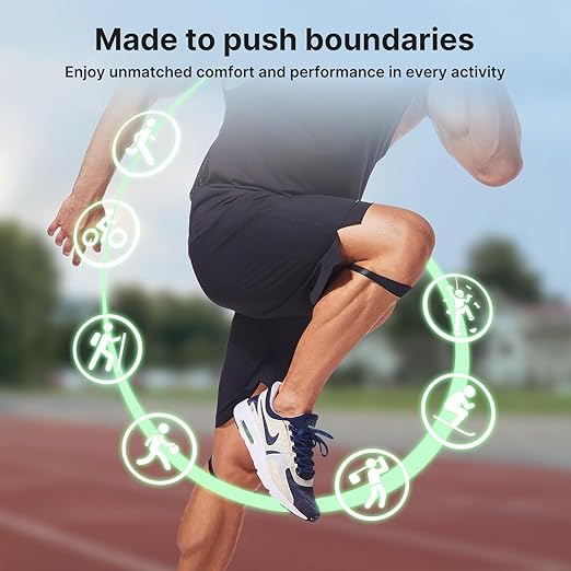 Fit Geno Knee Patellar Tendon Support Strap: 2 Pack Patella Band for Pain Relief Men Women - Adjustable Knee Brace for Basketball Osgood Schlatter Running Football Hiking 2 Pack(Black)