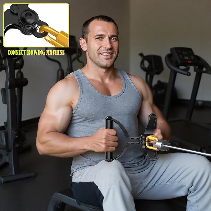 V Bar Landmine Attachment - T Bar Row Handle for Olympic Barbell, Multi-Grip V-Handle with Non-Slip Rubber Grip for Landmine Exercises, Seated Rows, Face Pulls, Strength Training (Fits 1" & 2" Bars)