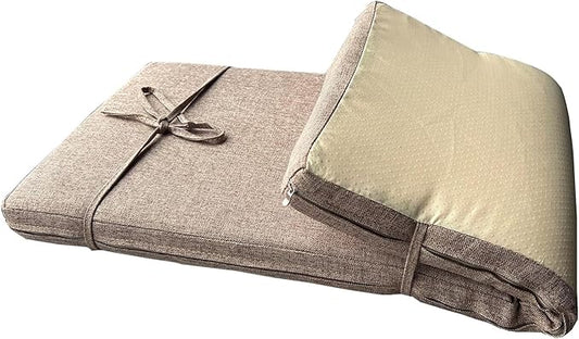 36 x 12 Inch Piano Bench Cushions for Indoor Furniture with Ties Non Slip Kitchen Dining Room Bench seat Cushion for Shoe Storage Ottoman Window Settee pad, Khaki