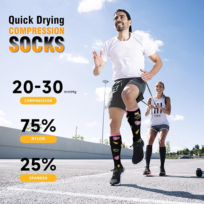 bropite Compression Socks for Women & Men Circulation-Support Knee High Socks 20-30 mmhg-Best for Running,Medical,Nurse,Travel