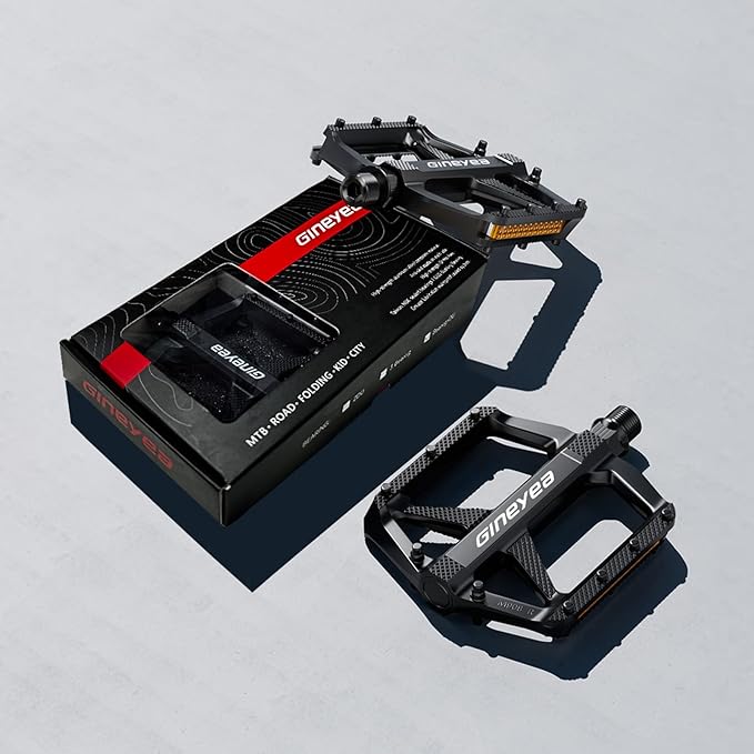 Bike Pedals, Universal Fit 9/16" Non-Slip Lightweight Nylon Fiber Bicycle Pedals Wide Flat Platform for Road Mountain BMX MTB Bike