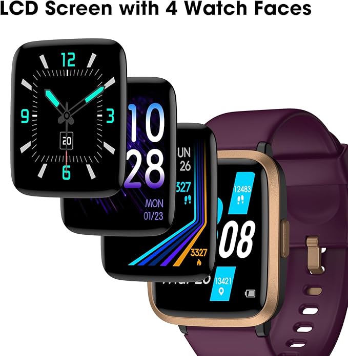 Smart Watch, Fitness Tracker with Touchscreen, Heart Rate Monitor, Blood Oxygen, Sleep Tracking Fitness Watch 5ATM Waterproof Smartwatch for Women Men Pedometer Step Calories for Android iOS