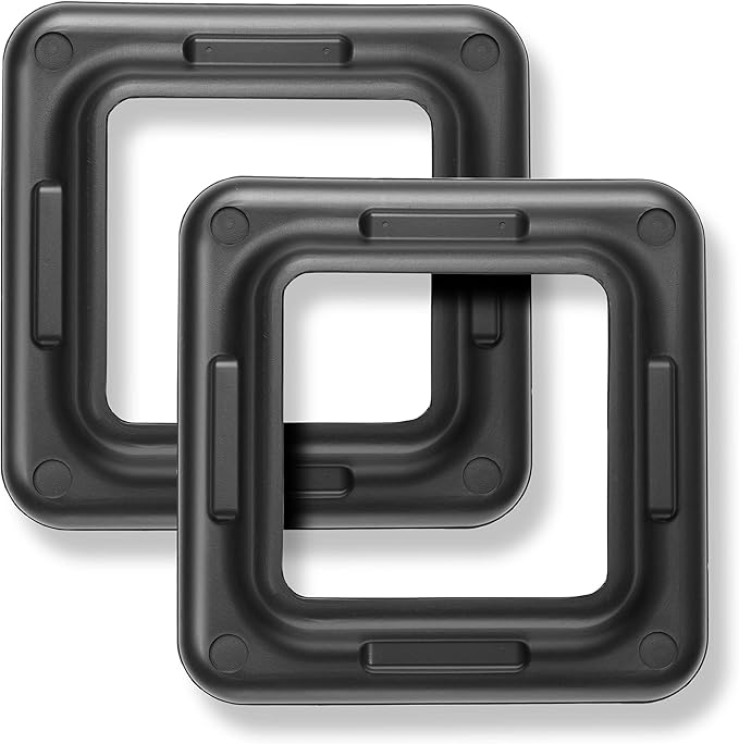 Philosophy Gym Aerobic Exercise Adjustable Step Platform Risers, 2 Pack - Black