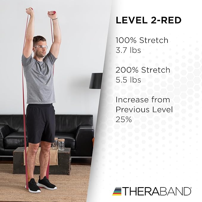 THERABAND Resistance Band, Black, Special Heavy, 50-Yard Roll, Latex Elastic Band for Exercise