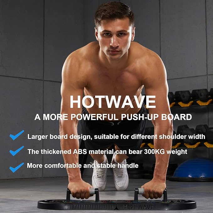 HOTWAVE Push Up Board Fitness, Portable Foldable 20 in 1 Push Up Bar at Home Gym, Pushup Handles for Floor. Professional Strength Training Equipment For Man and Women,Patent Pending