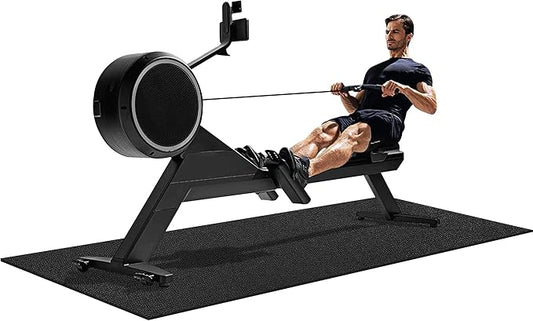 Treadmill Mat, 5'x2.5'/5.6'x2'/6.5'x3'/8'x3',6mm Thickness Exercise Equipment Mat for Carpet Hardwood Floors, Compatible with Walking Pad,Spin Bike,Elliptical Trainer,Rowing Machine