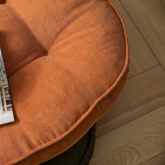 Corduroy Chair Pads Seat Cushion Soft Thicken Bedroom Living Room Floor Tatami Cushion Round Seat Pad for Kids Reading Adult Office,1 Count (Orange,22"x22")