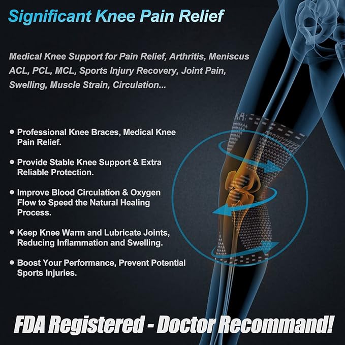 NEENCA Professional Knee Brace for Women/Men, Knee Support with Patella Pad & Side Stabilizers, Compression Knee Sleeve for Knee Joint Pain, Meniscus Tear, ACL, PCL, Runner, Workout - FSA/HSA Approved