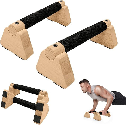 Parallettes Bars - Wooden Calisthenics Equipment for Handstand Training, Push Up Bars & Calisthenics Bar - Handstand Blocks and Pushup Handles for Men