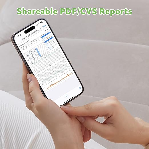 Children Pulse Oximeter KidsO2 Ring, Continuous Kids O2 Sat Monitor Finger for Oxygen with Audible Reminder, Rechargeable Pulse Ox Tracking Child's Blood Oxygen Saturation & Pulse Rate for 3~10 Years Old Kids, with App & PC Chart Report