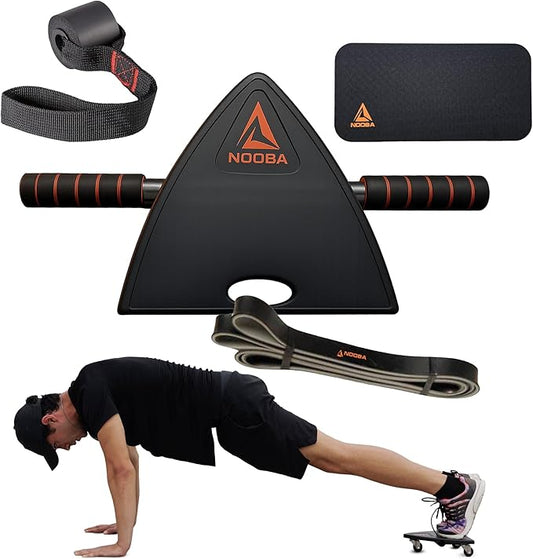 Nooba Core Bender Ab Wheel Roller – Advanced Abs Roller Machine with Resistance Band & Anchor, Durable Exercise Roller for Core Strength & Home Fitness