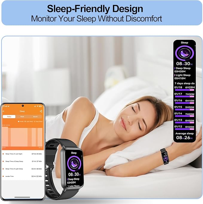 Smart Watch for Men, Fitness Tracker (Answer/Make Calls), with 1.47″ AMOLED Always-On Display, 24/7 Heart Rate, Sleep Tracking, 110+ Sport Modes, Custom Watch Faces,Compatible with Android&iPhone, A1