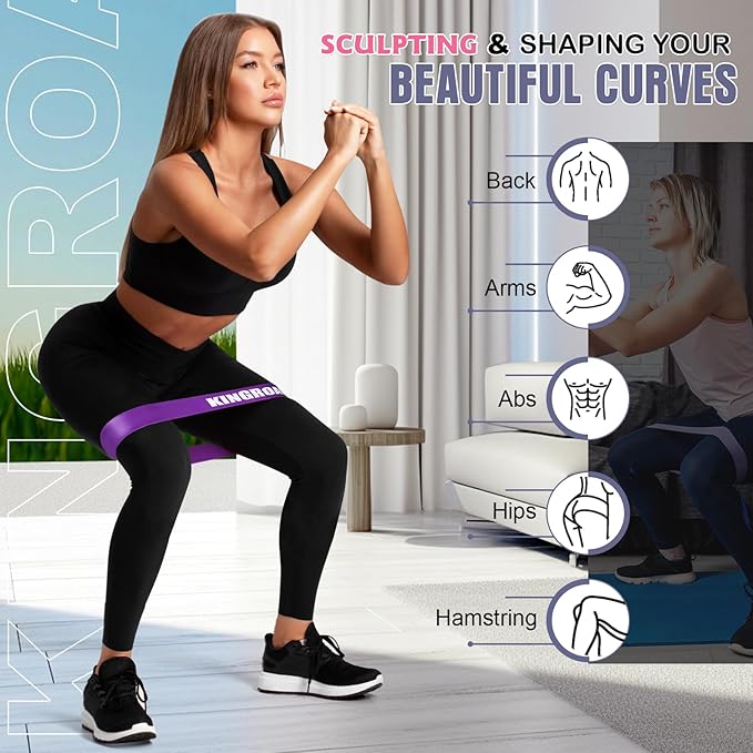 Resistance Band Pull Up Assistance Bands,Set of 5 Resistance Heavy Duty Exercise Stretch Fitness Bands for Stretching Power Lifting Workout Training with Instruction Guide