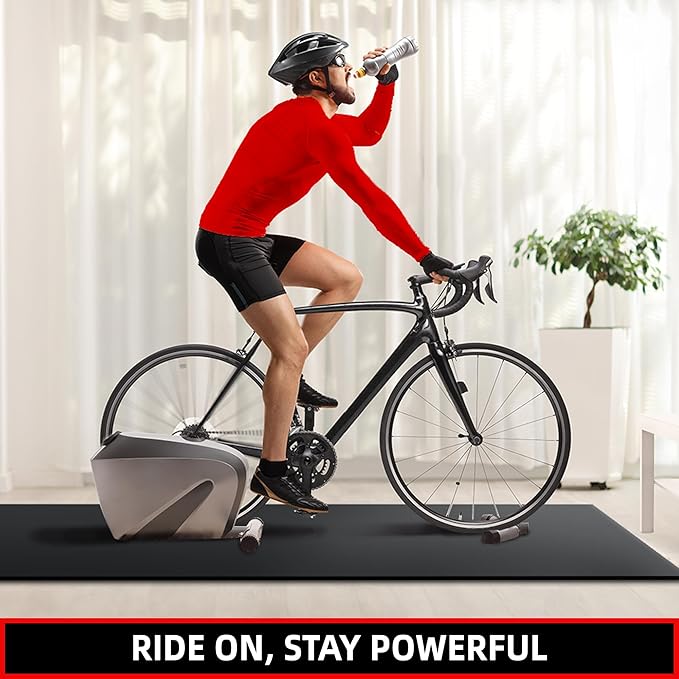 Treadmill Mat, 7'x3'/6'x3'/6'x2.5'/5.6'x2'/4'x2', 6mm Thick Exercise Equipment Gym Mat for Hardwood FloorCarpet, Compatible with Peloton Bike, Indoor Spin Bike, Elliptical