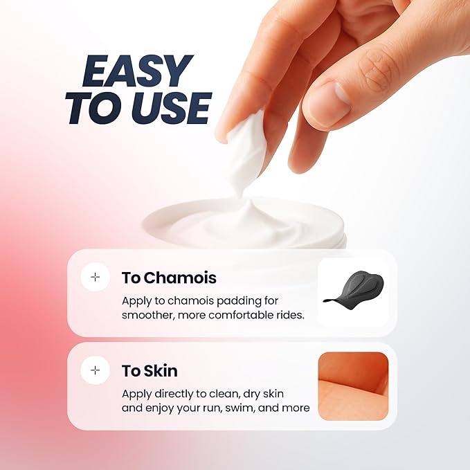 Chamois Cream for Cycling, Running, and Outdoor Activities – Anti Chafe for Long Workouts, Chafing Cream for Women and Men – Non-Greasy, Sweat-Resistant