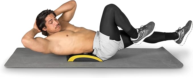 ProsourceFit Abdominal AB Mat 15" x 12" High Density Core Trainer, Black/Yellow