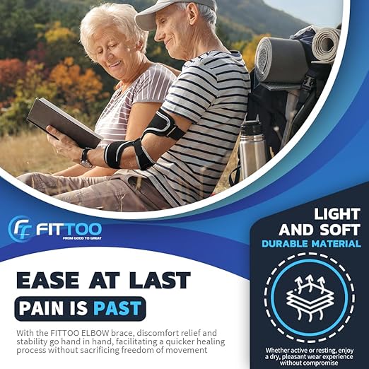 FITTOO Elbow Brace for Cubital Tunnel Syndrome, Arm Ulnar Nerve Brace Support for Elbow Discomfort, Tendonitis, Prevent Elbow Excessive Bending, Fit Left & Right Men & Women Arm