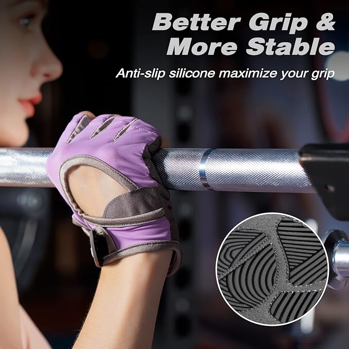 Workout Gloves for Women Men, Lightweight Weight Lifting Glove Breathable Fingerless Gym Gloves, Exercise, Fitness, Training, Cycling