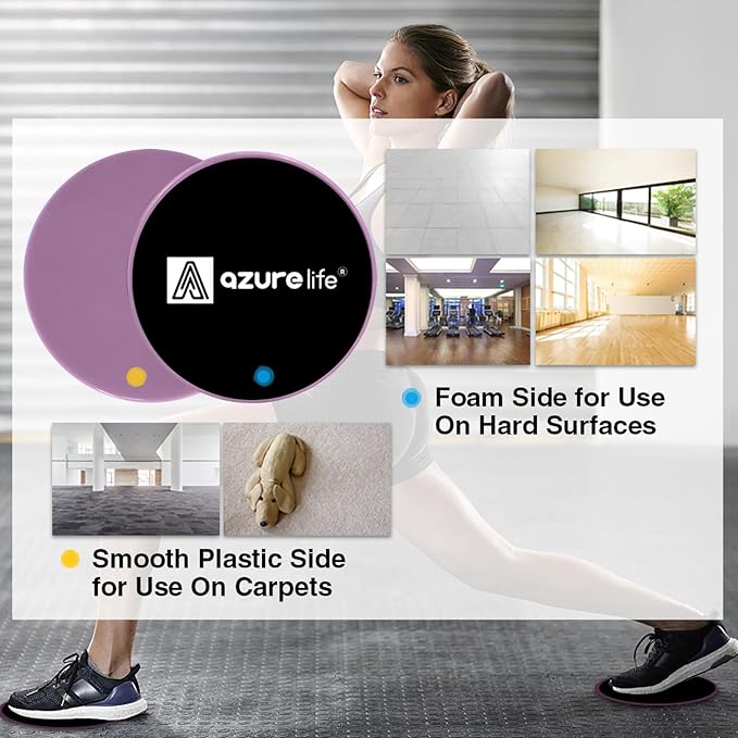 Exercise Core Sliders, Dual Sided Exercise Gliding Discs Use on Carpet or Hardwood Floors, Light and Portable, Perfect for Abdominal&Core Workouts