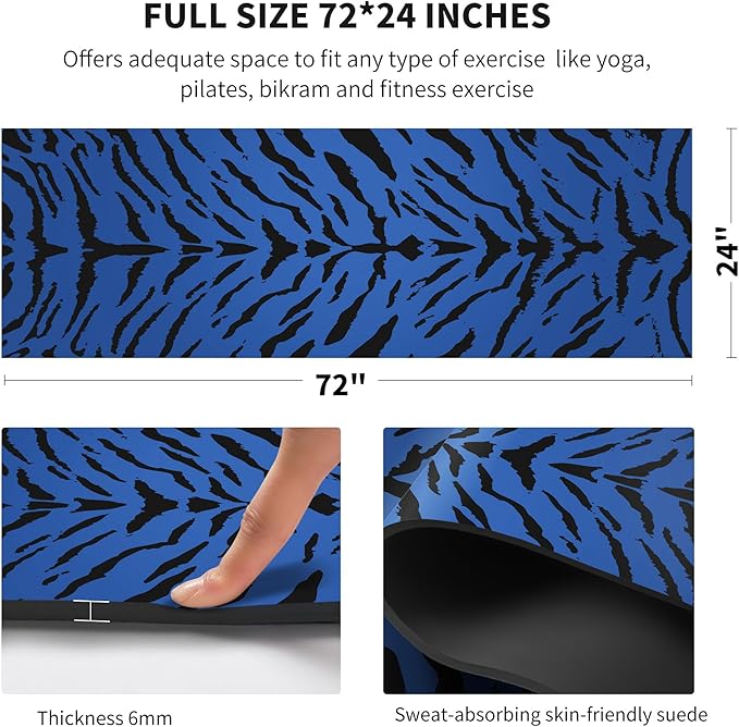 nuveti Yoga Mat Print Extra Thick TPE Non Slip Fitness Exercise Mat with Carrying Bag,72"x24" Extra Thick 6MM Exercise & Workout Mat for Yoga, Pilates Fitness and Floor Exercises