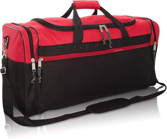 DALIX 25" Extra Large Vacation Travel Duffle Bag (Black, Grey, Navy Blue, Red, Camo)