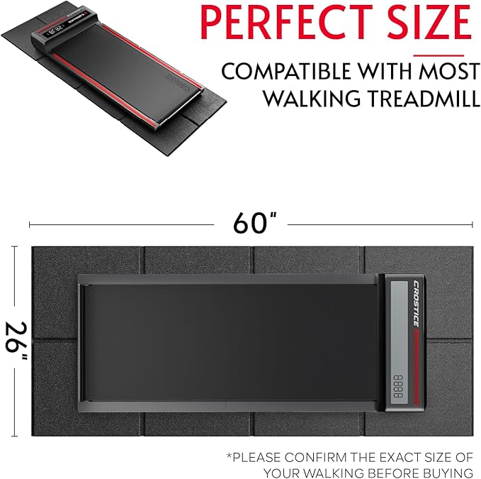 Mat Compatible with Walking Pad (Mat Only),Under Desk Treadmill Mat, Protector for Small Mini Treadmill, for Hardwood Floors, Waterproof & Anti-Slip, 6mm Thick