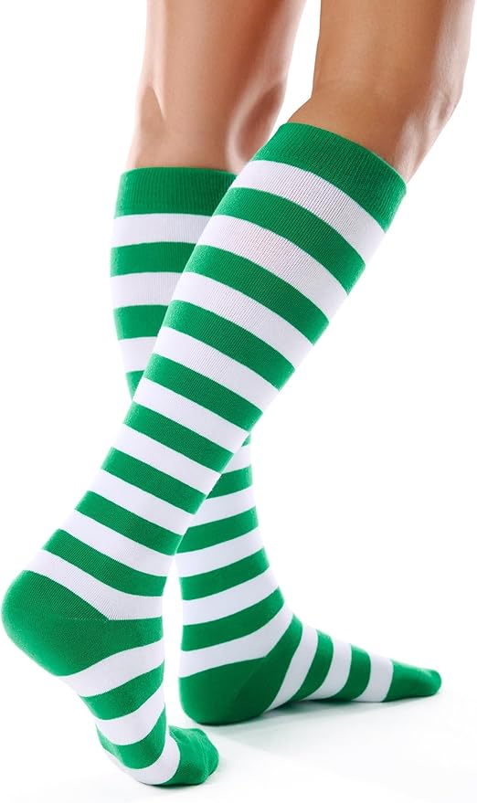 FITRELL Women's Knee High Socks Outdoor Sport Athletic Socks Casual Stripe Tube Socks 1-4 Pack