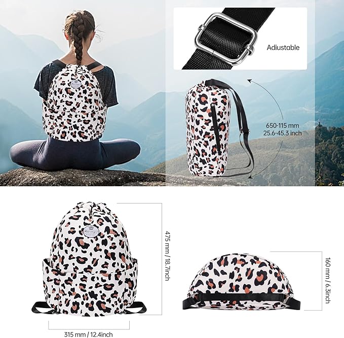 HUA ANGEL Drawstring Backpack Bag, Sport Gym Sackpack Lightweight Small Gym Bag for Men Women Pull String Sport Beach Bag