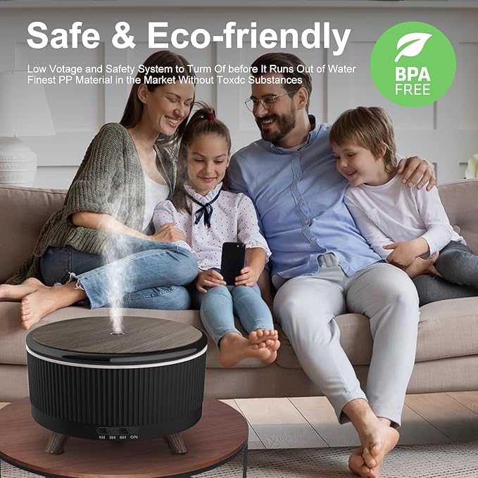 Diffusers for Essential Oils Humidifiers 500ML, Essential Oils Large Room Aromatherapy Diffuser,7 Colors Lights 3 Mist Modes with R/C for Home Office