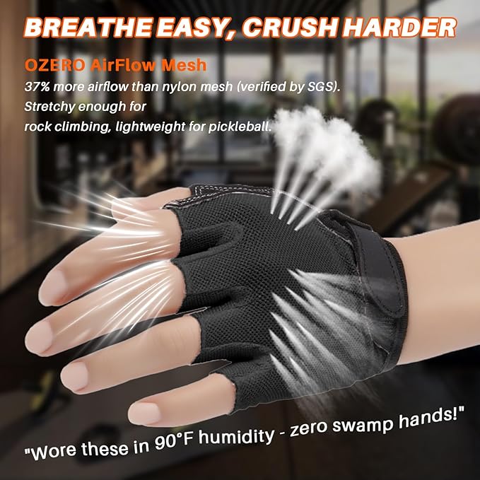 Double-Layer Deerskin Palm Gym Gloves: Anti-Slip Workout Gloves for Men & Women | Weight Lifting, Cycling, Rowing | Breathable 3D Padded Design