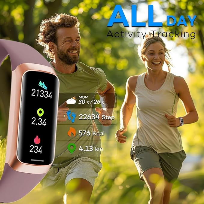 Fitness Tracker,2025 Smart Watch with Blood Pressure Heart Rate & Sleep Monitor IP67 Waterproof Step Calorie Counter Pedometer Fitness Activity Watch for Men Women Android iOS Phone (Purple)