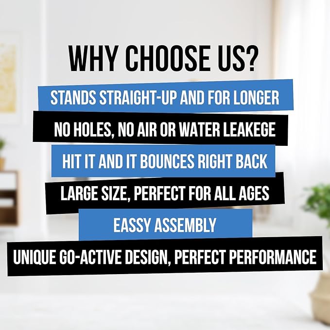 Inflatable Boxing Toy for Boys Age 4-8-12, Standing Kick Dummy, Karate Taekwondo Equipment, Fun Active Game, Birthday Party for Kids, Durable Punch Box Set