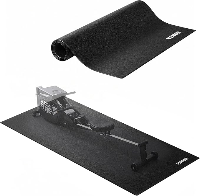 VEVOR Treadmill Mat for Carpet Floor, Exercise Equipment Mat for Treadmills, Stationary & Recumbent Bikes, High Density PVC Floor Protector Gym Mats, Waterproof and Non-Slip for Home Gym