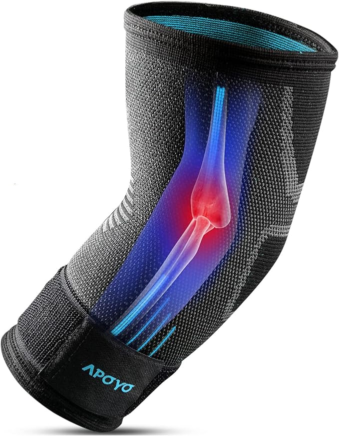 APOYO Elbow Brace for Tendonitis and Tennis Elbow, Compression Sleeve for Arthritis, Workouts, Reduce Joint Pain During Fitness Activity (XX-Large) B