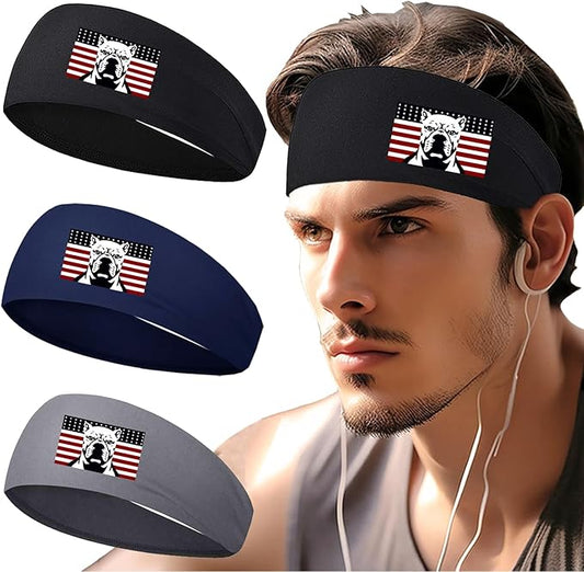 Headbands for Men Women 3pcs Sports Sweat Bands Headbands Men Sweatbands Workout Running Headband for Mens