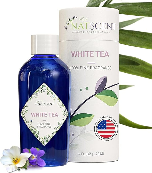 White Tea Essential Oils for Diffusers for Home, Nature-derived White Tea Diffuser Oil, Long-Lasting & Family-Friendly Diffuser Oils Scents, IFRA Certified, Cold Air & Ultrasonic - 4 oz