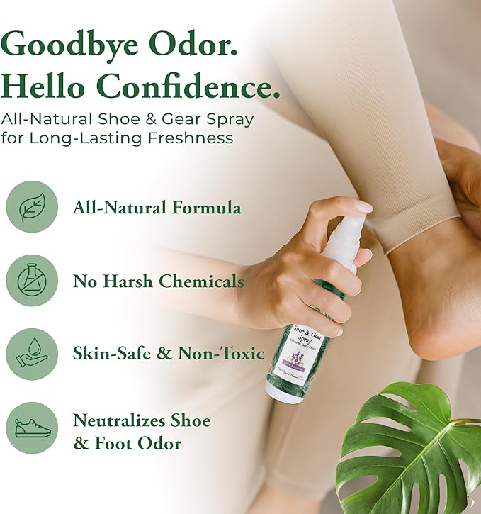 Foot Sense – Shoe Deodorizer & Foot Spray – Natural Foot & Shoe Odor Eliminator for Smelly Feet, Shoes & Sports Gear, Long-Lasting Refreshener for Adults & Kids – 5oz