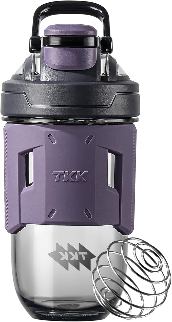TKK Blender Shaker Bottle 24 Ounce With Blending Ball Plastic Protein Shaker Bottle for Pre & Post workout Protein Drink Shaker Cup USA Tritan BPA Free