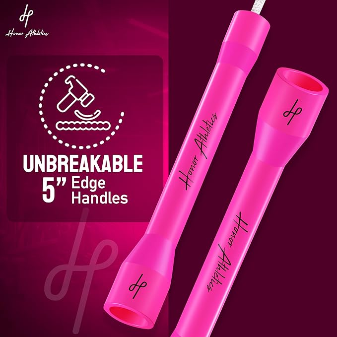 Honor Athletics 2.0 Beaded Jump Rope - Adjustable with Unbreakable Handles & Shatterproof Beads for Enhanced Fitness Training
