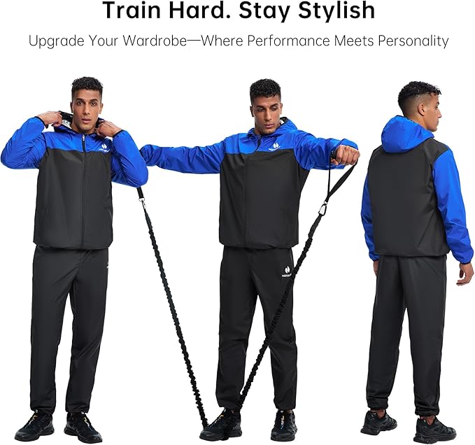 HOTSUIT Sauna Suit for Men Weight Loss Sweat Suits Gym Workout Exercise Sauna Jacket Pant Full Body