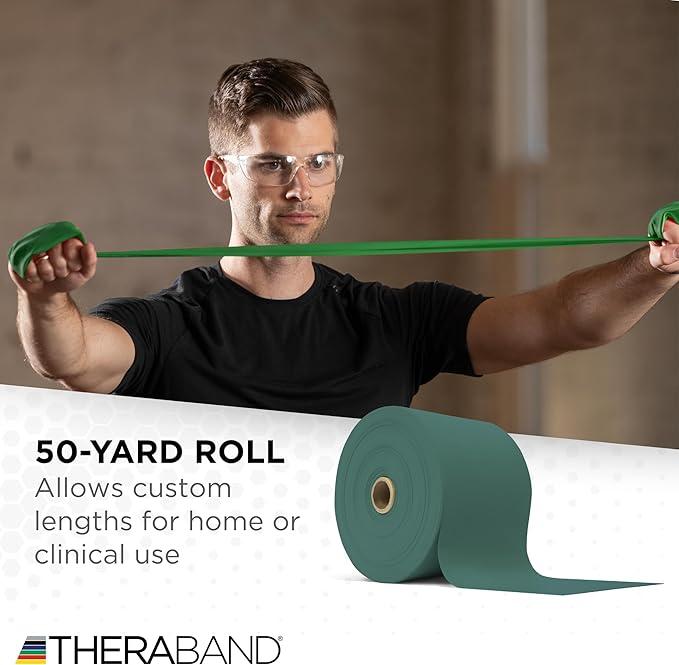 THERABAND Resistance Band, Black, Special Heavy, 50-Yard Roll, Latex Elastic Band for Exercise