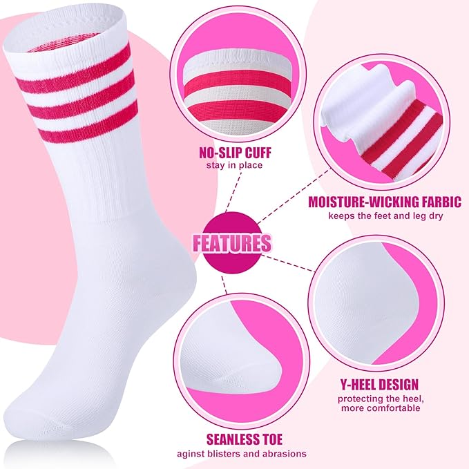 Hillban 80s Workout Outfit 80s Accessories for Women Men Neon Sweatbands Headbands for Tennis Volleyball Sport