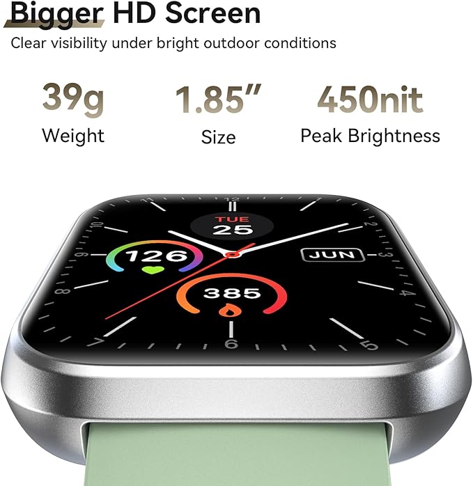 Smart Watches for Women Men, 1.85" Screen Smartwatch Compatible iPhone Android Phone (Answer/Make Call), 24/7 SpO2 Sleep Heart Rate Monitor,3ATM Waterproof, Fitness Tracker Watch 120+ Sport