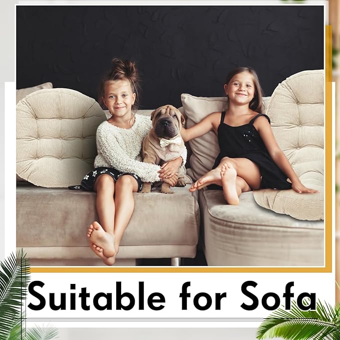 Jerify Floor Pillow Cushions 22 x 22 Inch Round Square Large Meditation Floor Pillow for Classroom Adult Meditation Picnic Party Cushion for Seating Gift Christmas(Round,Beige,2 Pcs)