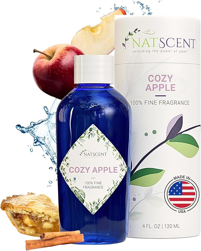 Cozy Apple Essential Oils for Diffusers for Home, Nature-derived Fall Essential Oils, Long-Lasting & Family-Friendly Diffuser Oils Scents, IFRA Certified, Cold Air & Ultrasonic - 4 oz