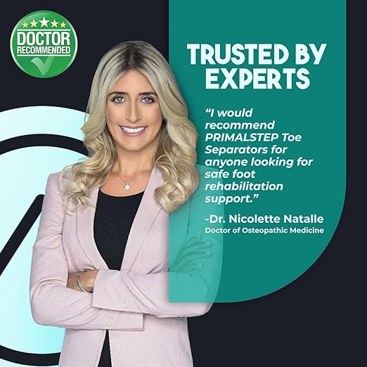 2.0 Firm Edition Toe Separators - Extra Firm, Stretchy & Flexible - Thicker & More Durable - Dr. Recommended Toe Spacers - Loved by Those with Bunions or Plantar Fasciitis - (Blue, Large)