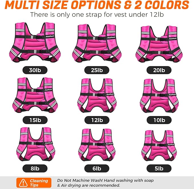 Weighted Vest for Woman Man 5lb/6lb/8lb/12lb/15lb/20lb/25lb/30lb Weighted Vest for Walking, Strength Training Weight Vest with Adjustable Buckle Detachable Phone Pouch for Running Workout