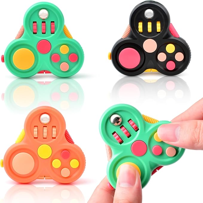 Fidget Toys for Adults,3PCS Fidget Pad Easter Basket Stuffers for Boys Girls,Sensory Toys Stress Relief Cube Clicker Controller,ADHD Autism Fidget Spinner for Office Desk Travel Games