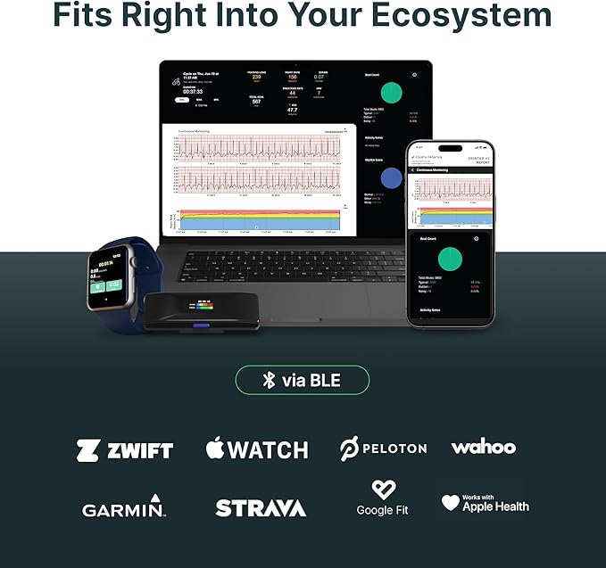 Frontier X2 Smart Heart Rate Monitor Chest Strap, Wearable Heart Rate Monitor with Strain, Breathing Rate, Real Time Vibration Alerts and 20+ Fitness Activities with Continuous Heart Monitoring